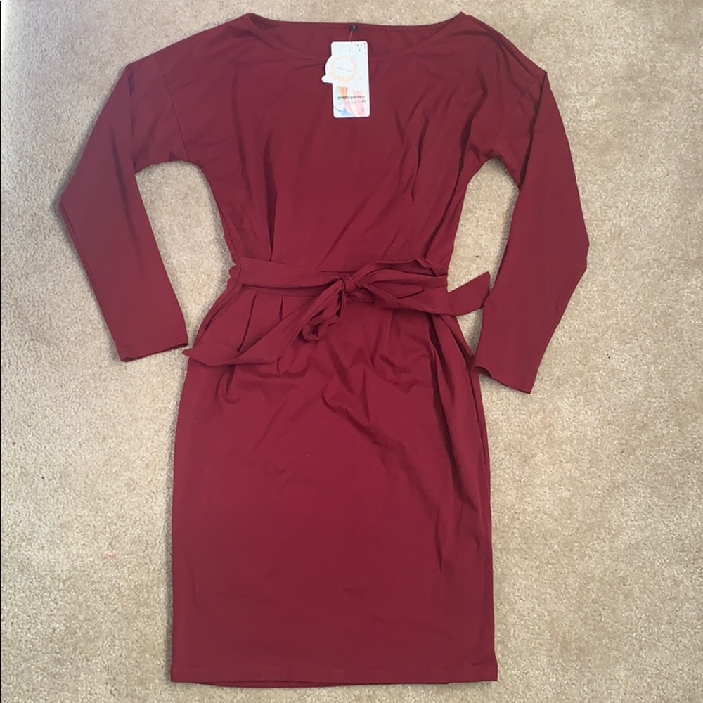 Maroon Pretty Garden Dress